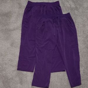 Set of 2 Willow Brook by Super Shoes Purple Scrub Pants - Size Large